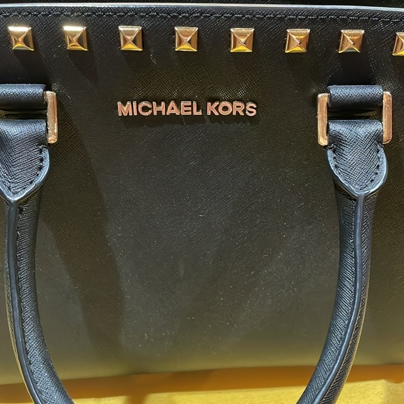 Michael Kors Studded Purse with Handles Leather Top Handle or Crossbody Selma - Picture 6 of 14